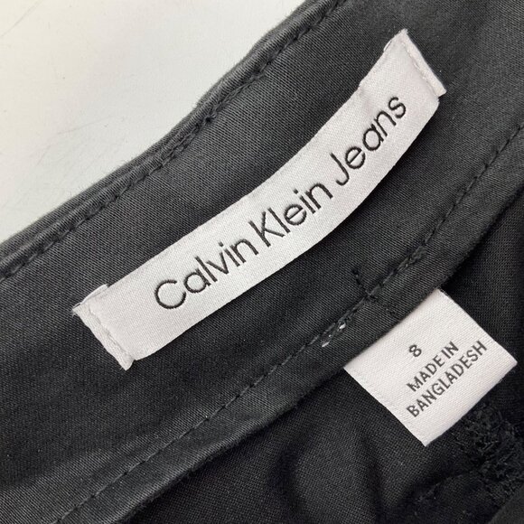 Calvin Klein Womens 8 Black Wide-Leg Cargo Pants High Waist Relaxed - Picture 4 of 12